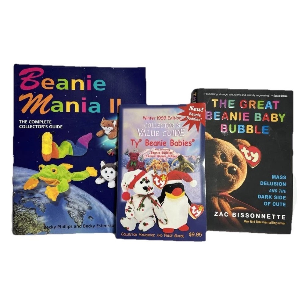 2 Collectors Value Guide Books Ty Beanie Babies 1 Beanie Baby Bubble‎